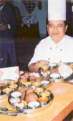 Chef Sadhanshu displays a special thali prepared for Navratras