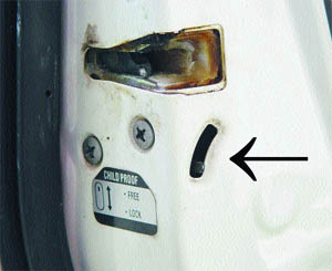 Use the child-lock on the rear doors of your car