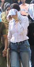 One of the girls allegedly involved in the prostitution racket.