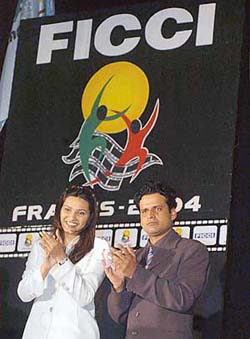 Freeze frame:  Diana Hayden with Manoj Bajpai