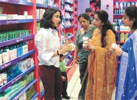 People get tips on good life at Tango, a speciality retailing model store of Dr Morepen, which was inaugurated in Sector 35