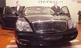 Managing Director and CEO of DaimlerChrylser India Hans-Michael Huber and Chairman Helmut Petri unveiled the Maybach at auto expo in New Delhi