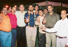 Mr Gurinderjit Singh Ladi general secretary of the Satluj Club Ludhiana flanked by other office-bearers of the club. The club elections were held