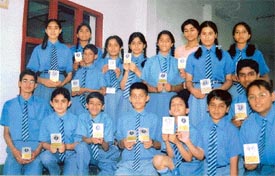 Prize winners of Alpine International School during the annual day function