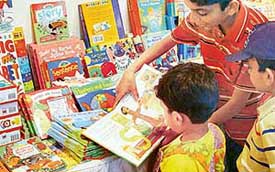 Children take their pick from the massive exhibition on lifestyle, jointly put up by The British Library and Butterfly Books. 