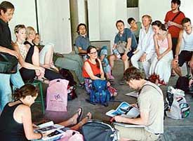 A group of teachers and students from the Royal Institute of Technology, Sweden, are in India on a study tour. They are presently camping in Chandigarh to study the architecture of Le Corbusier. 