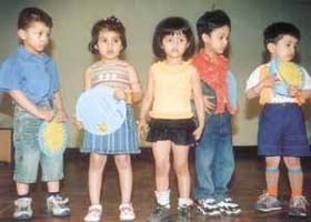 Students of Childrens Valley School set the ramp on fire