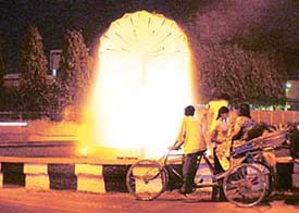 As the mercury rises with each passing day, fountains provide much relief to passers-by in Ludhiana.