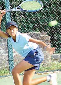 Janani Suresh in action during the AITA Super Series 
