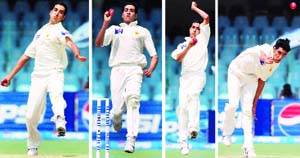 The bowling action of Umar Gul
