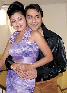 Arti Puri and Dhanjay striking a cosy pose to promote their maiden film, Shaq, in the Capital