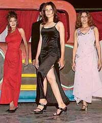 Models sashay down the ramp during a fashion show at Funcity, near Chandigarh