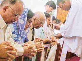 Devotees in the Sector 18 church during Easter celebrations in Chandigarh