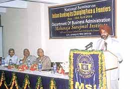 Punjab National Bank Chairman and Managing Director Surinder Singh Kohli at a seminar on the Indian Banking.