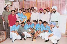The Punjab team, which finished runners-up in the second Senior National Gateball Championship, with the trophy in Chandigarh on Sunday.
