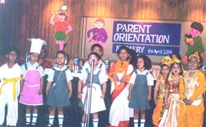 Amity students greeting the new batch