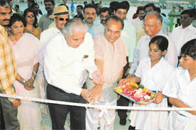 Mr Narendra Kumar, chairman, Delhi Public School Society, inaugurates a new branch of the school at Jhammat village