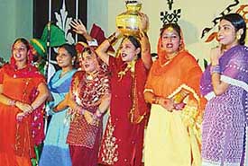 Students of Food Craft Institute, Sector 42, Chandigarh, perform during their annual day function held on the institutes campus