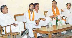 The prominent candidates in the fray for the forthcoming parliamentary elections, including Mr Satya Pal Jain of the BJP, Mr Pawan Kumar Bansal of the Congress and Mr Harmohan Dhawan of the INLD at a face-to-face organised at Panjab University in Chandigarh on Friday.