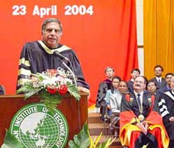 Ratan Tata, Chairman, Tata Group ,being conferred the Honorary Degree of Doctor of Technology at the 100th Graduation Ceremony