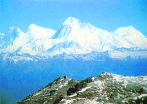 A view of the Everest (second from left) from Sandakphu