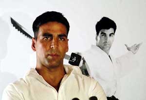 Bollywood star and martial art expert Akshay Kumar at a Press conference in Mumbai