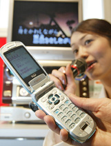 NTT DoCoMo Inc unveils its new mova 506i i-mode phone