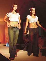 Models walk the ramp in a fashion show organised by Live In in Chandigarh on Thursday.