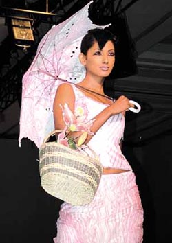 A model in Paras & Shalini’s creation at the 5th Lakme India Fashion Week in the Capital on Thursday.