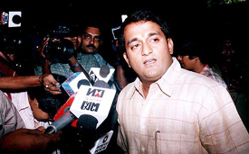 Abhijit Kale being surrounded by mediapersons as he appears before the BCCI Disciplinary Committee meeting in Kolkata 