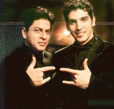 Shah Rukh Khan and Zayed Khan in "Main Hoon Na".