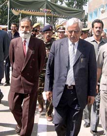 Jammu and Kashmir Chief Minister Mufti Mohammad Sayeed and Chief Secretary S.S. Bloeria at Civil Secretariat as the Civil Secretariat and other offices reopened in Srinagar on Wednesday.