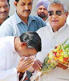 With just 36 hours to go for his fate to be decided, Mr Satya Pal Jain, of the BJP rushed to the Chandigarh airport to seek the blessings of Mr Atal Bihari Vajpayee