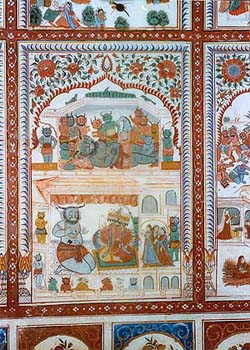 A panel depicting awakening of Kumbhakarana