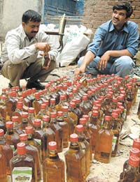 The special team, Crime Branch, Prashant Vihar,  recovered more than 11,000 illicit liquor bottles in the Capital on Sunday.