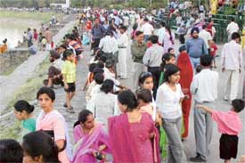 The Sukhna Lake in Chandigarh was a hot favourite for a stroll for poll-weary souls