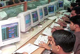 Brokers are all attention as the market reacts sharply to the Assembly election results from Andhra Pradesh