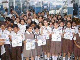 Students of Shishu Niketan Senior Secondary School, Sector 22, Chandigarh, visit The Tribune office
