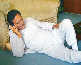 Mr Harmohan Dhawan, INLD candidate, in a pensive mood.