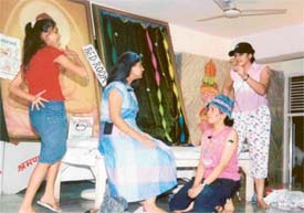 Students of Atam Public Senior Secondary School present a play, "Monday morning"