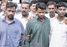 Arun Pal, Lokender Pal and Shishpal, who were arrested by the East Delhi Police, for trading in wild animal skins, in the Capital on Friday.