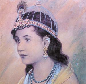 A Krishna painting by Kamaladevi of Nathdwara, 1950