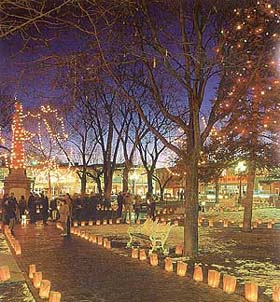 Santa Fe Plaza at Christmas time