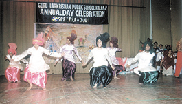 Students of GHPS presenting bhangra at the schools annual day celebrations.