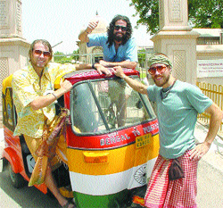 Three brothers on a unique tour in the Capital on Tuesday