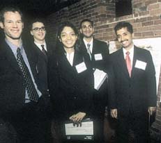 Indian students Prasoon Kumar, Parul Mittal and Mohan Sanskrit, who won the urban design competition
