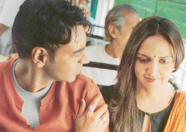 Ajay Devgun and Esha Deol in a scene from Yuva.