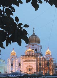Gurdwara Rakab Gunj is all decked up to celebrate the swearing-in of the first Sikh Prime Minister, Dr Manmohan Singh.