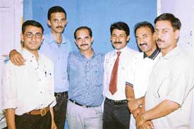 The members of the Wills Sports Club, Jubbal, Shimla, who were in city to promote an all-India volleyball meet