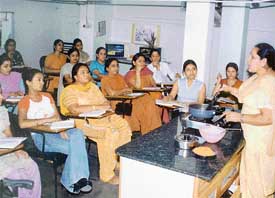 Manjit Sandhu trains students at Home Science College in Ludhiana